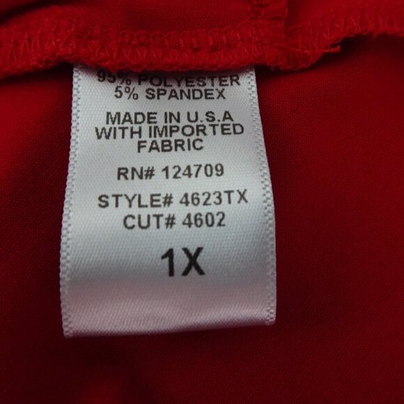 IC Collection Long Sleeve Top Women’s Plus Size 1X Red Knit Made in USA - Picture 9 of 10